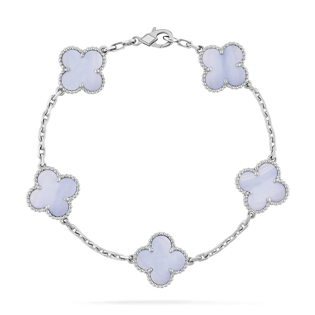 [Mystic-new] CLOVER 5 MOTIF PURPLE CHALCEDONY BRACELET COLLECTION