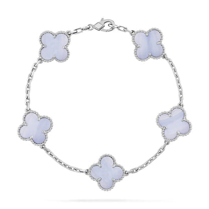 [Mystic-new] CLOVER 5 MOTIF PURPLE CHALCEDONY BRACELET COLLECTION