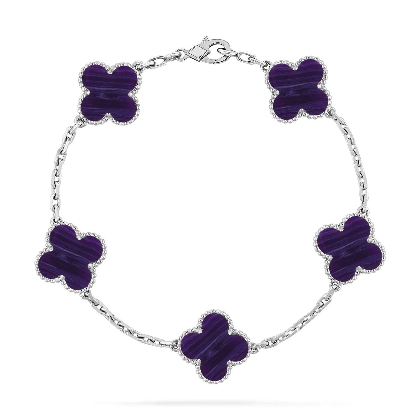 [Mystic-new]CLOVER 5 MOTIF PURPLE STRIPES BRACELET COLLECTION