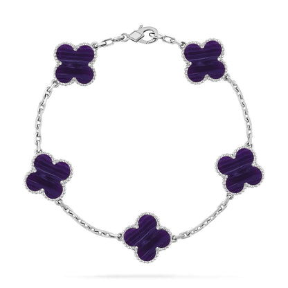 [Mystic-new]CLOVER 5 MOTIF PURPLE STRIPES BRACELET COLLECTION