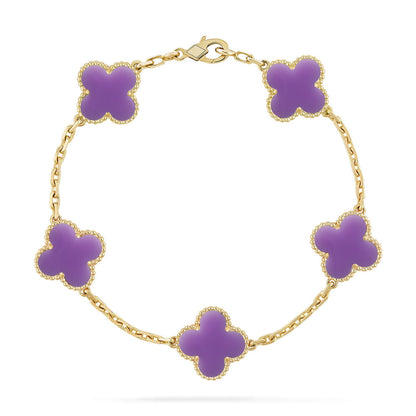 [Mystic-new]CLOVER 5 MOTIF LIGHT PURPLE BRACELET COLLECTION