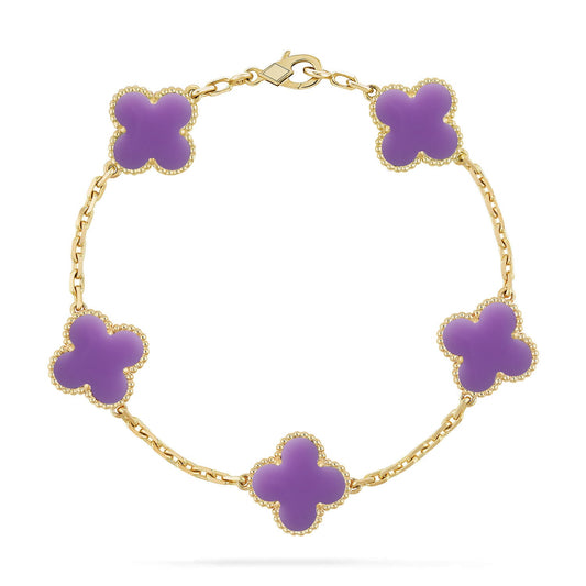 [Mystic-new]CLOVER 5 MOTIF LIGHT PURPLE BRACELET COLLECTION