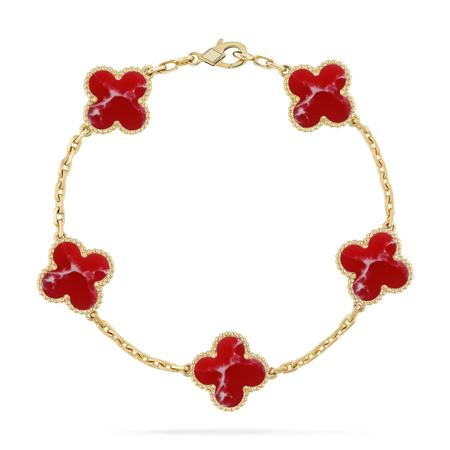 [Mystic-new]CLOVER 5 MOTIF RED PATTERN BRACELET COLLECTION