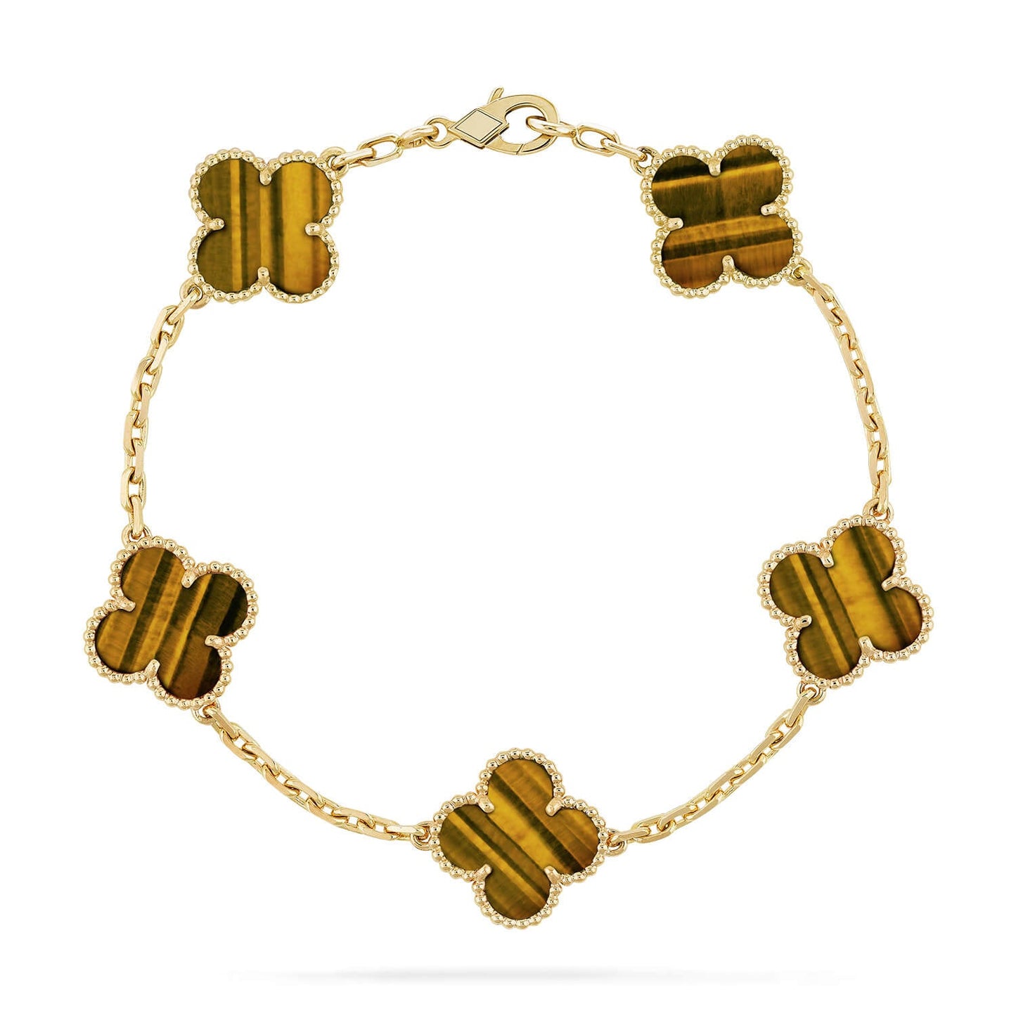 [Mystic-new] CLOVER 5 MOTIFS TIGER EYE BRACELET COLLECTION