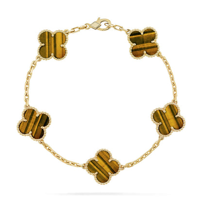 [Mystic-new] CLOVER 5 MOTIFS TIGER EYE BRACELET COLLECTION