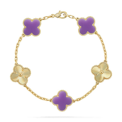[Mystic-new]CLOVER 5 MOTIF LIGHT PURPLE BRACELET COLLECTION