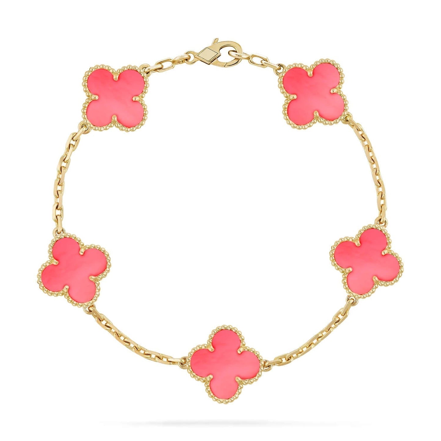 [ミスティック]クローバー5ピンクモップブレスレット