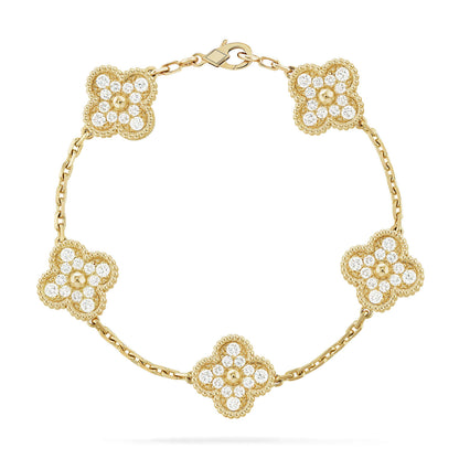 [Mystic]CLOVER 5 MOTIFS  FULL DIAMOND BRACELET