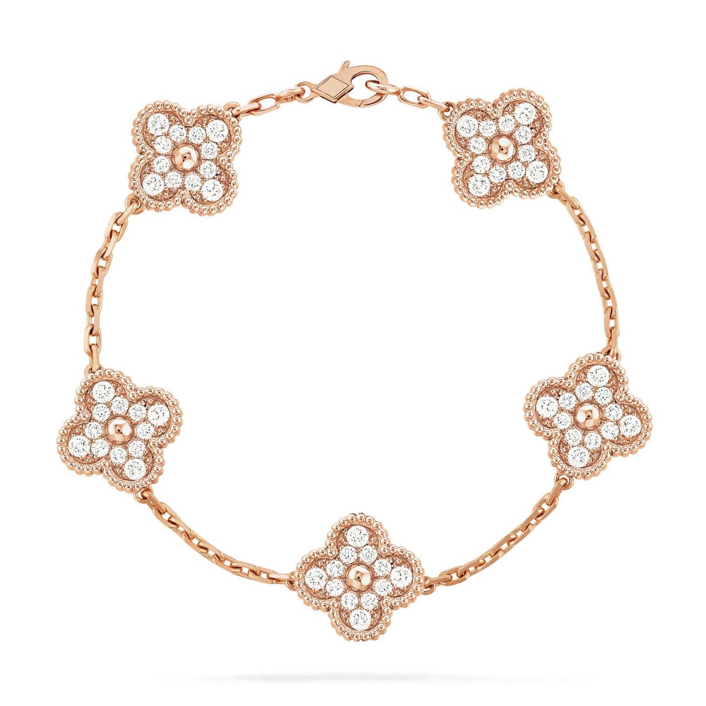 [Mystic]CLOVER 5 MOTIFS  FULL DIAMOND BRACELET