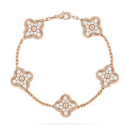 [Mystic]CLOVER 5 MOTIFS  FULL DIAMOND BRACELET