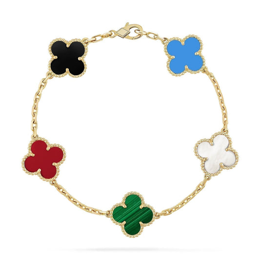 [Mystic-new]CLOVER 5 MOTIFS MULTICOLOR BRACELET