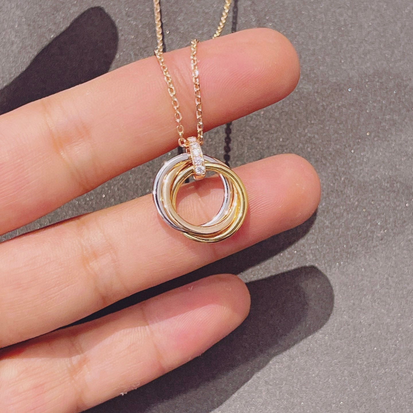 [Mystic]TRINITY NECKLACE GOLD  DIAMONDS