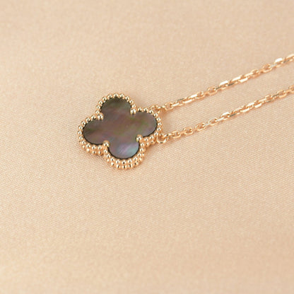 [Mystic]CLOVER 15MM  GRAY MOTHER OF PEARL NECKLACE
