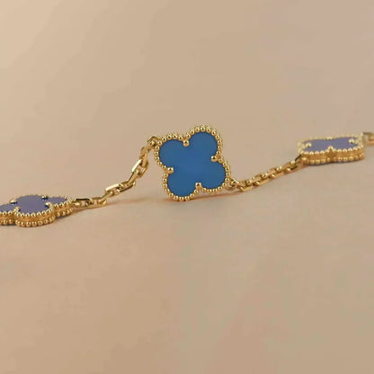 [Mystic-new] CLOVER 5 MOTIF BLUE AGATE BRACELET COLLECTION