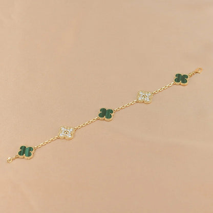 [Mystic-new] CLOVER 5 MOTIF MALACHITE BRACELET COLLECTION