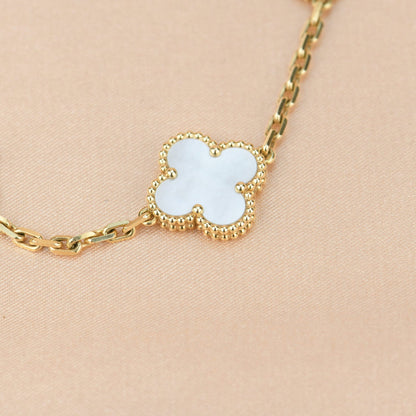 [Mystic]CLOVER  5 MOTIF WHITE MOP BRACELET