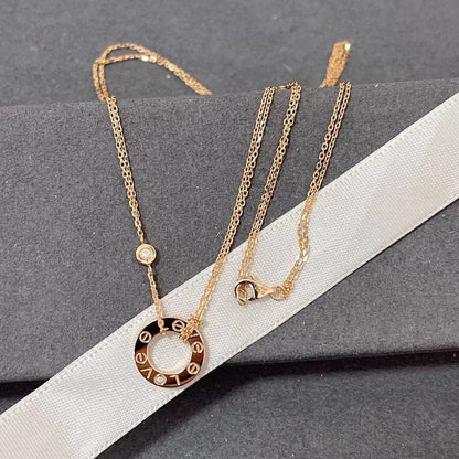 [Mystic]LOVE NECKLACE 16MM 2 DIAMONDS