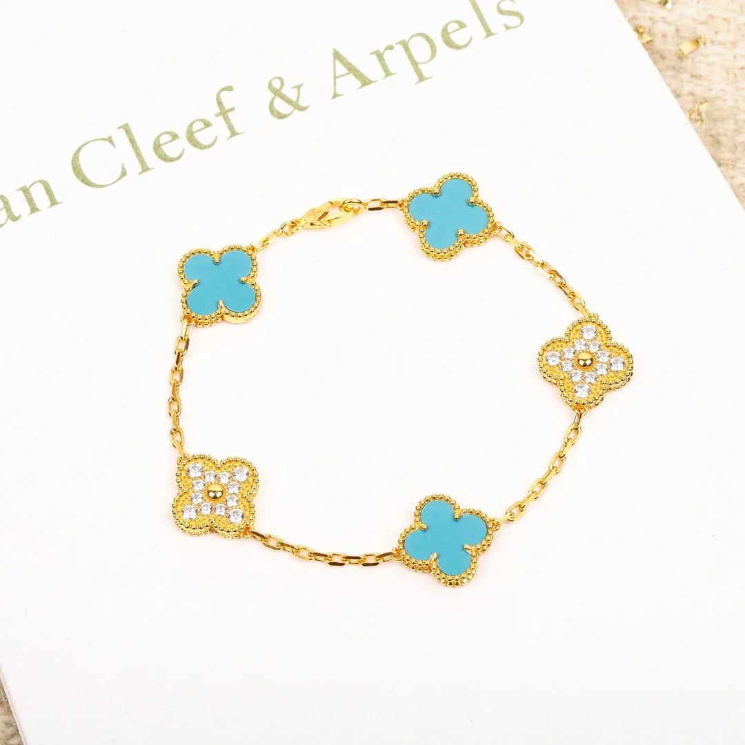 [Mystic-new] CLOVER 5 MOTIF TURQUOISE BRACELET COLLECTION