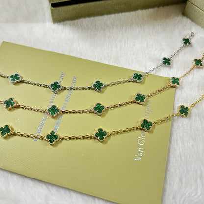 [Mystic]CLOVER 6 MOTIF MALACHITE BRACELET-w