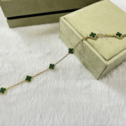 [Mystic]CLOVER 6 MOTIF MALACHITE BRACELET-w