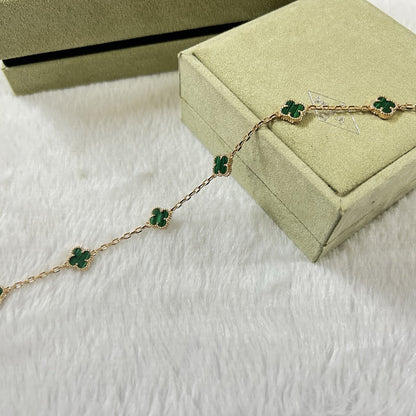 [Mystic]CLOVER 6 MOTIF MALACHITE BRACELET-w