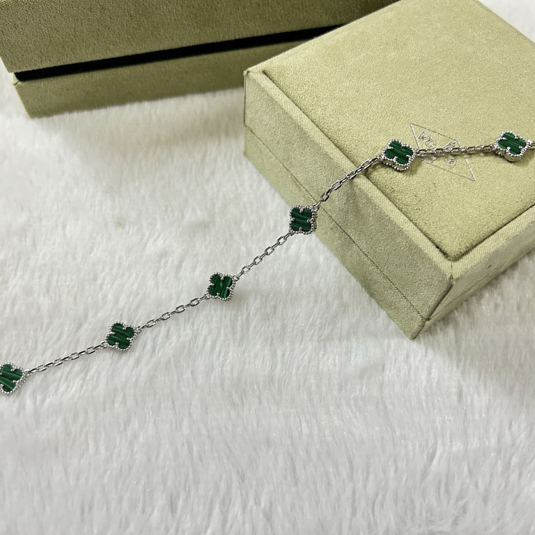 [Mystic]CLOVER 6 MOTIF MALACHITE BRACELET-w