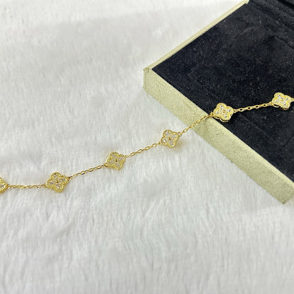 [Mystic]CLOVER 6 MOTIF DIAMOND BRACELET-w