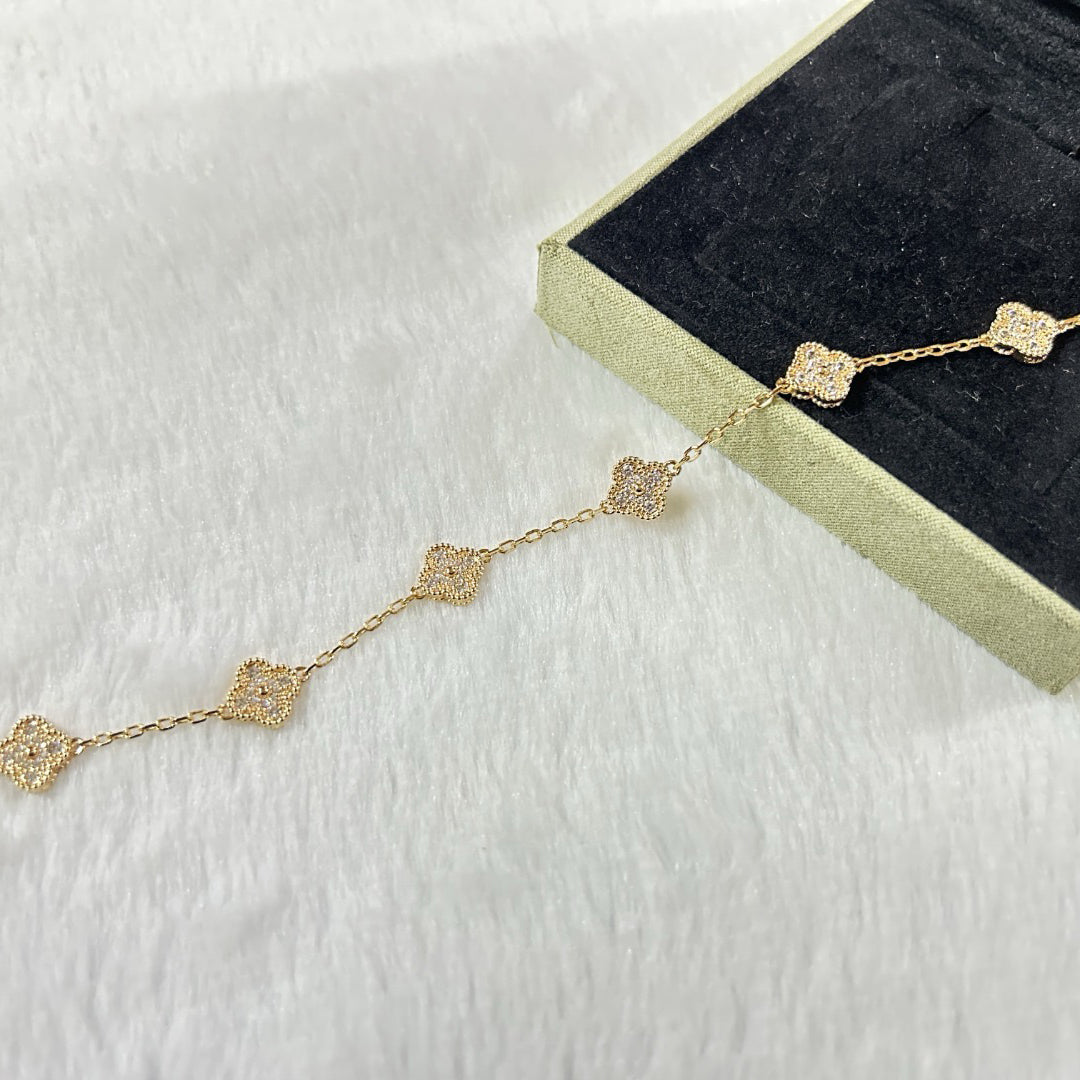 [Mystic]CLOVER 6 MOTIF DIAMOND BRACELET-w