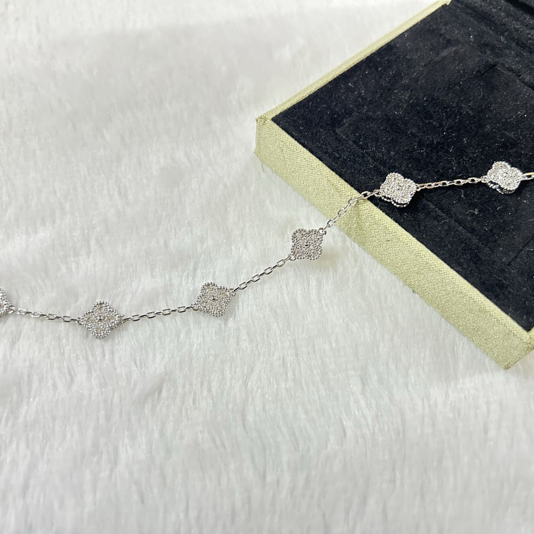 [Mystic]CLOVER 6 MOTIF DIAMOND BRACELET-w