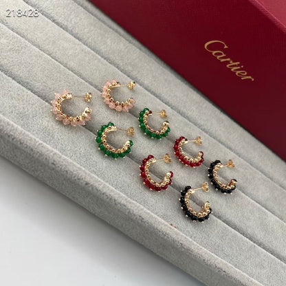 [Mystic]NEW COLORED GEMSTONE COLLECTION SMALL HOOP EARRINGS