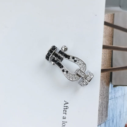 [Mystic]FORCE LARGE HORSESHOE BLACK WHITE DIAMOND BRACELET ROSE GOLD