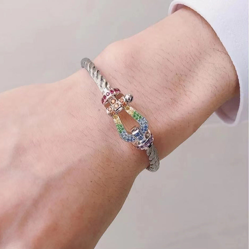 [Mystic]FORCE LARGE HORSESHOE  COLORED DIAMOND BRACELET ROSE GOLD
