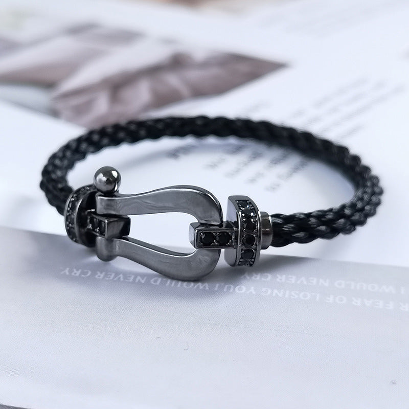 [Mystic]FORCE LARGE SERIES HORSESHOE BLACK SAMURAI BRACELET