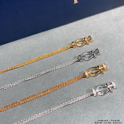 [Mystic]FORCE SMALL HORSESHOE  DIAMOND CHAIN ROPE BRACELET