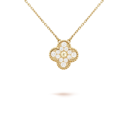 [Mystic]CLOVER 15MM DIAMOND SINGLE FLOWER NECKLACE