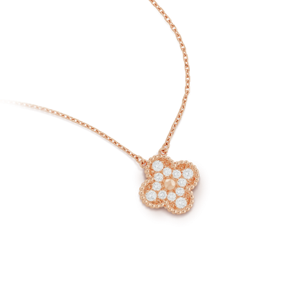 [Mystic]CLOVER 15MM DIAMOND SINGLE FLOWER NECKLACE