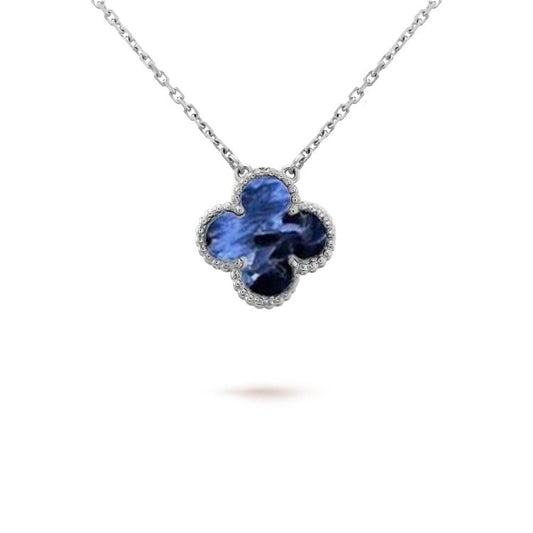 [Mystic]CLOVER 15MM PIETERSITE NECKLACE SILVER