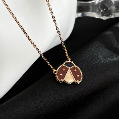 [Mystic]LUCKY  CARNELIANS LADYBUG NECKLACE