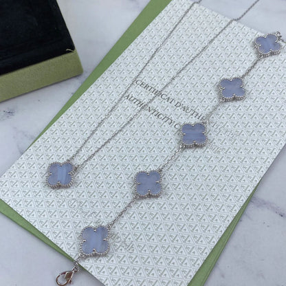 [Mystic-new] CLOVER 5 MOTIF PURPLE CHALCEDONY BRACELET COLLECTION