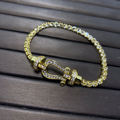 [Mystic]FORCE  LARGE HORSESHOE FULL DIAMOND TENNIS BRACELET