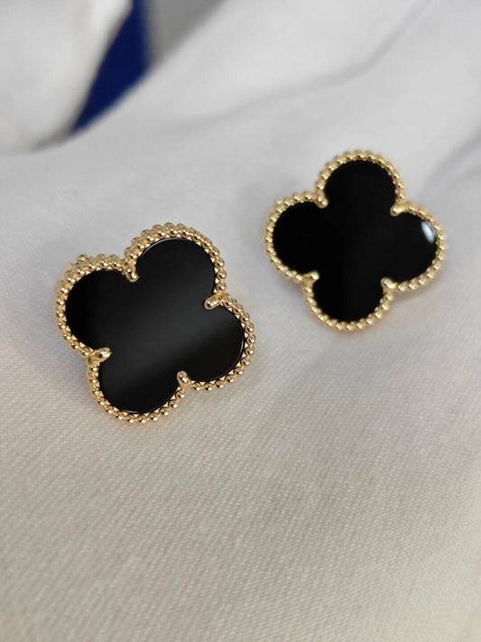 [Mystic]CLOVER 20MM BLACK MOP EARRINGS