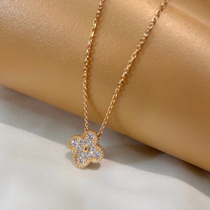 [Mystic]CLOVER 15MM DIAMOND SINGLE FLOWER NECKLACE