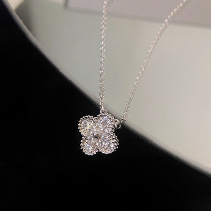 [Mystic]CLOVER 15MM DIAMOND SINGLE FLOWER NECKLACE