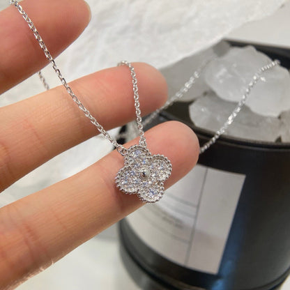 [Mystic]CLOVER 15MM DIAMOND SINGLE FLOWER NECKLACE