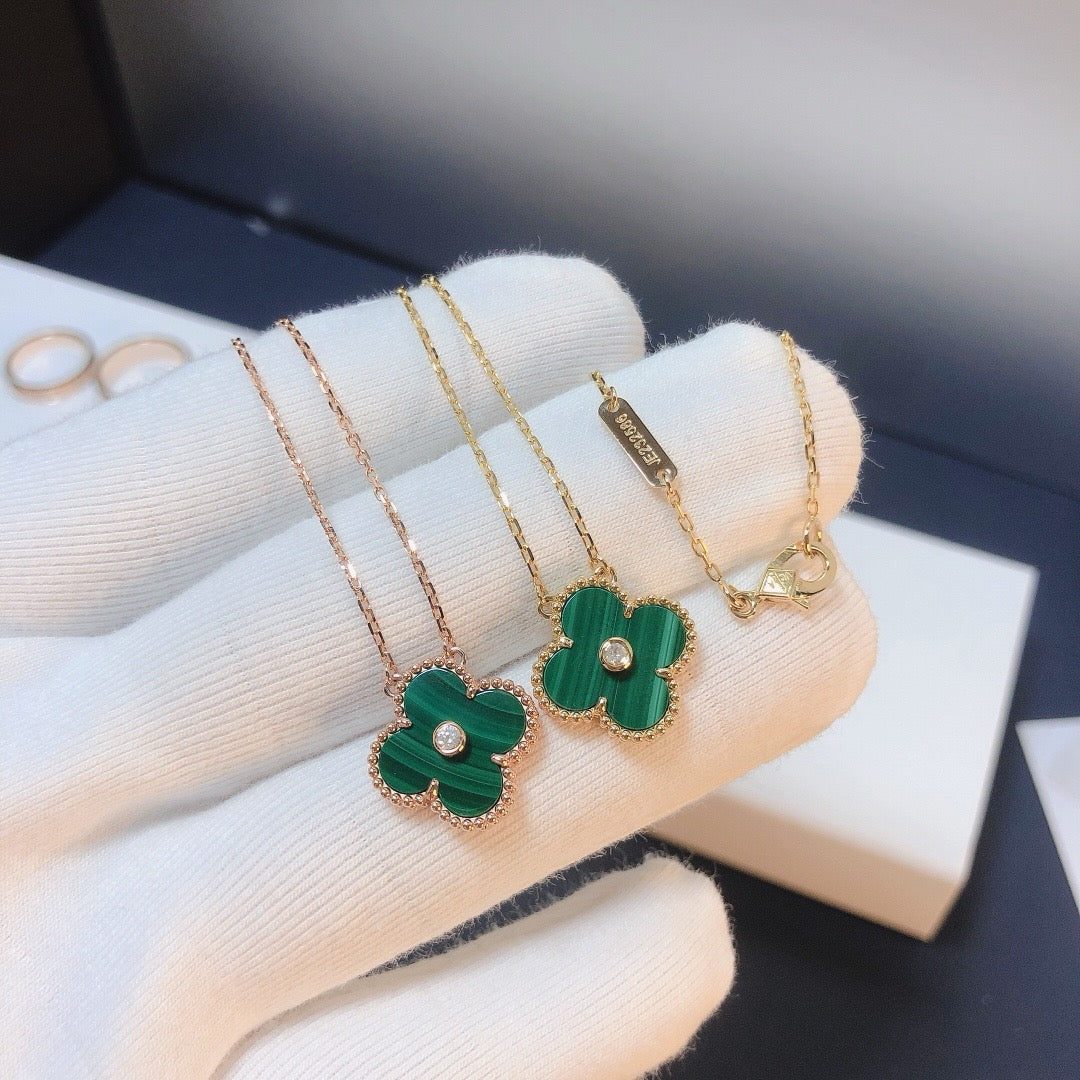 [Mystic]CLOVER 15MM DIAMOND TURQUOISE NECKLACE
