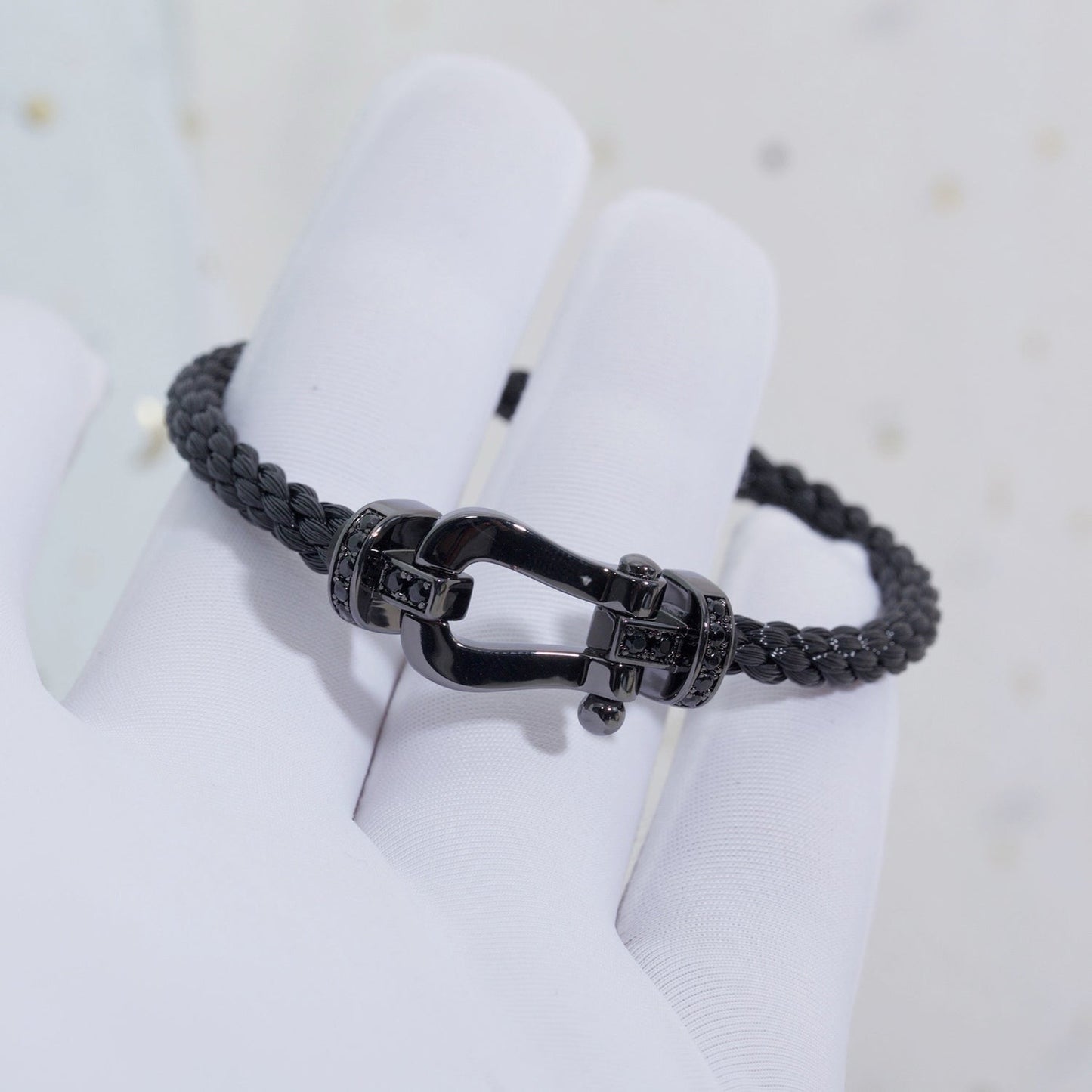 [Mystic]FORCE LARGE SERIES HORSESHOE BLACK SAMURAI BRACELET