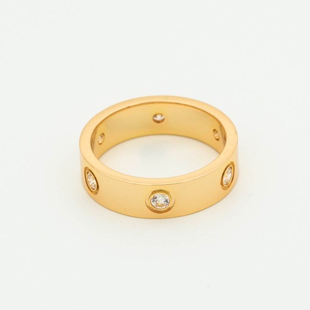[Mystic]LOVE RING 5.5MM 6 DIAMONDS PINK GOLD