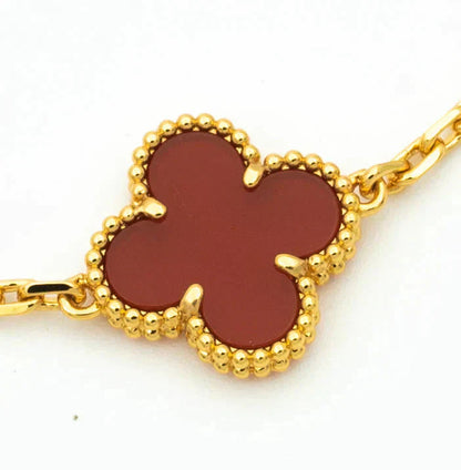 [Mystic-new] CLOVER 5 MOTIF RED CORNELIAN BRACELET COLLECTION