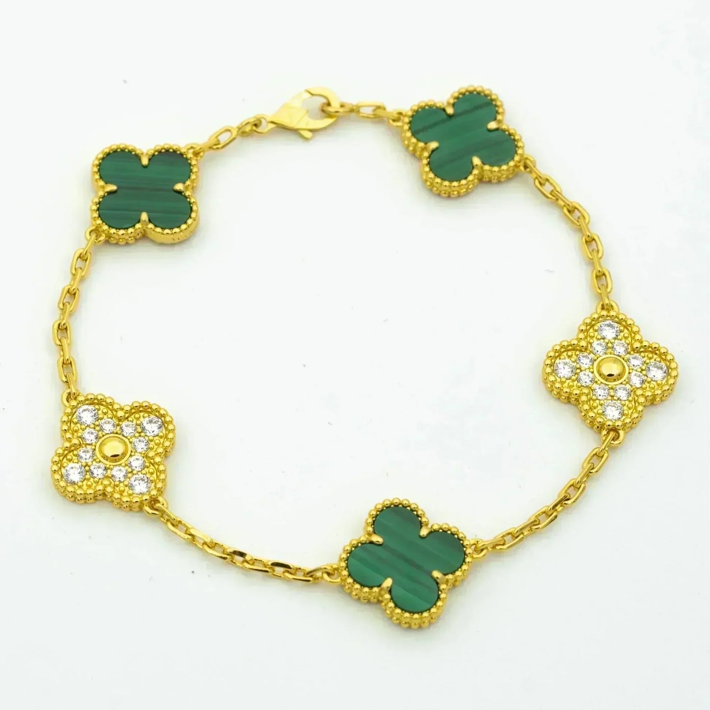 [Mystic-new] CLOVER 5 MOTIF MALACHITE BRACELET COLLECTION