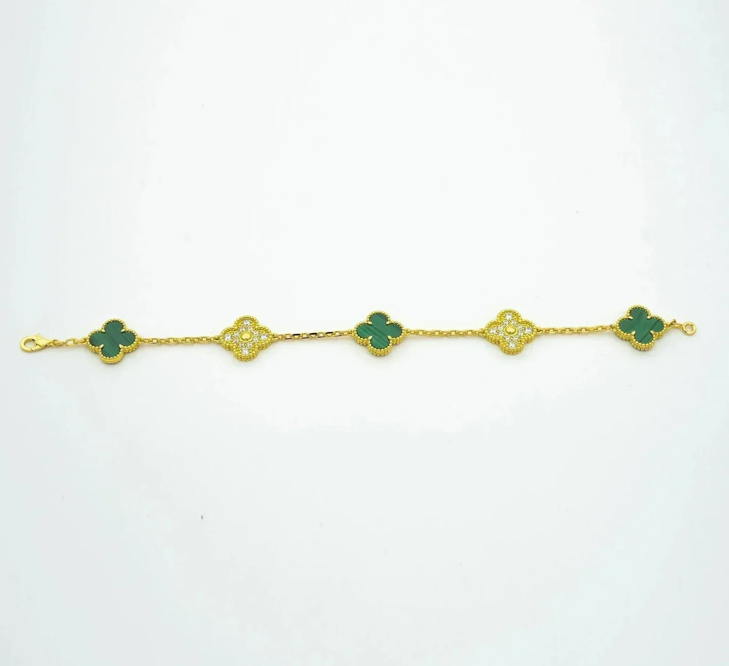 [Mystic-new] CLOVER 5 MOTIF MALACHITE BRACELET COLLECTION